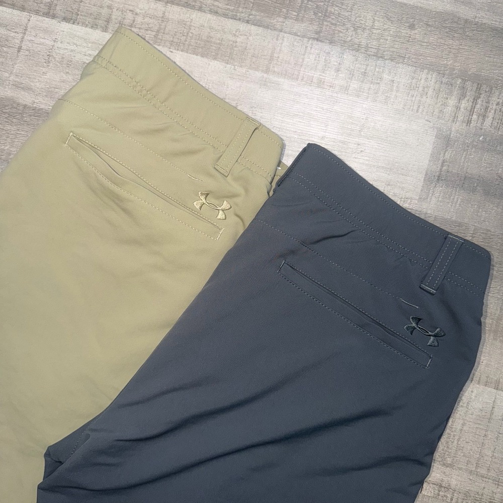 Under Armour Golf Pants Stretch Waist 36x30 (36x26 Fit) Nylon Polyester Lot Of 2